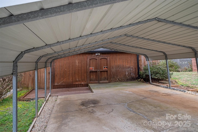 view of car parking with a carport