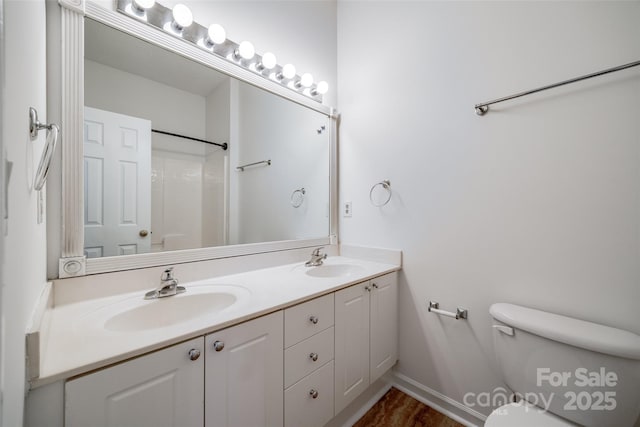 11426 Savannah Creek Dr, Charlotte, NC 28273 - full bath with double vanity, walk in shower, a sink, and toilet