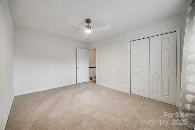 11426 Savannah Creek Dr, Charlotte, NC 28273 - unfurnished bedroom featuring a ceiling fan, carpet, a closet, and baseboards