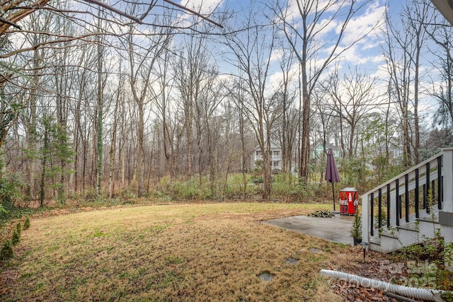 view of yard with a patio area