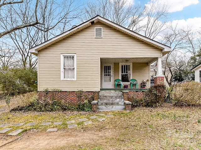 bungalow-style home featuring a porch