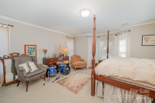 bedroom featuring ornamental molding