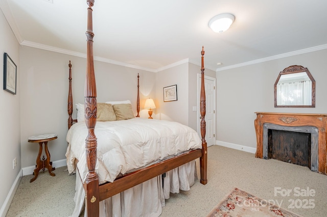 bedroom with ornamental molding