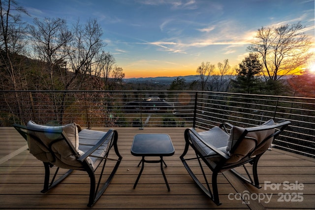 view of deck at dusk