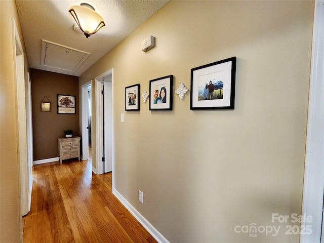 corridor with light wood-type flooring