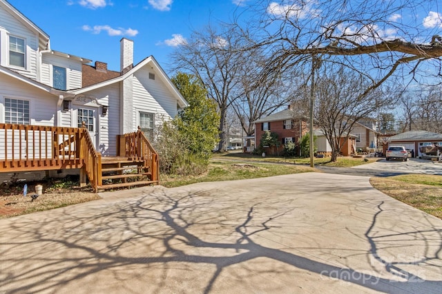 view of road with a residential view