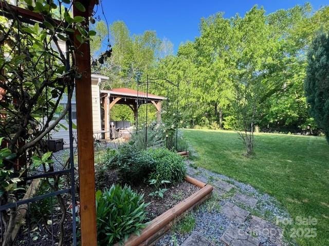 view of yard featuring a gazebo