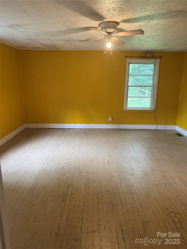 17 Jenny St, Asheville, NC 28806 - unfurnished room with wood-type flooring, ceiling fan, a textured ceiling, and baseboards