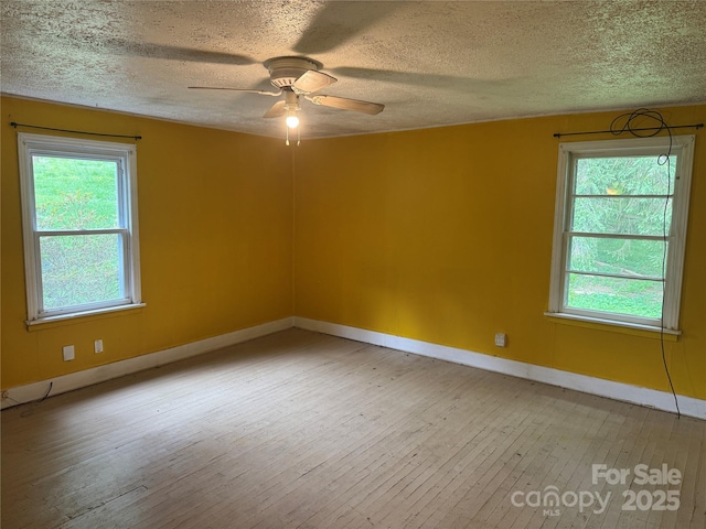 17 Jenny St, Asheville, NC 28806 - empty room featuring light wood-style flooring, ceiling fan, healthy amount of natural light, a textured ceiling, and baseboards
