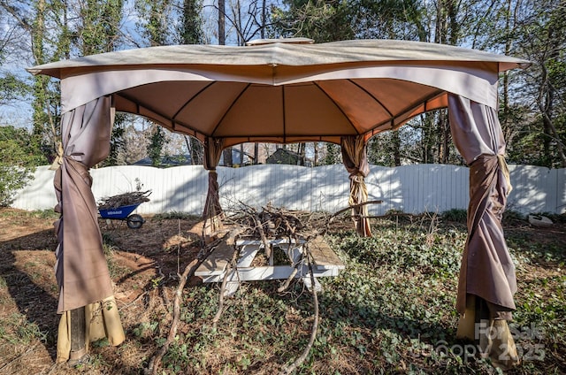 view of yard featuring a gazebo