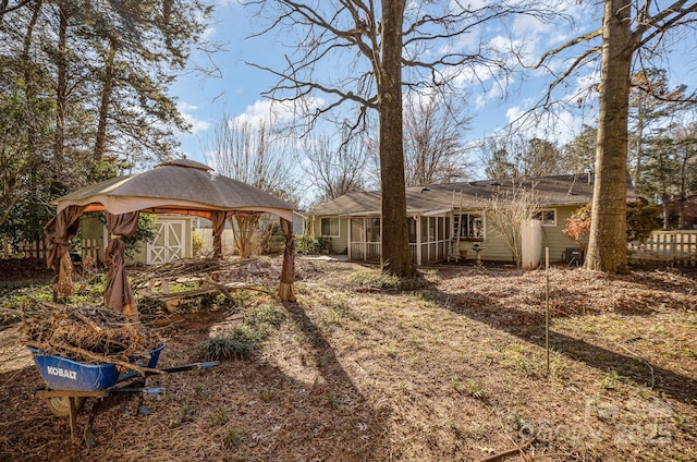 view of yard featuring a gazebo