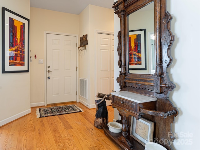 entryway featuring light hardwood / wood-style flooring