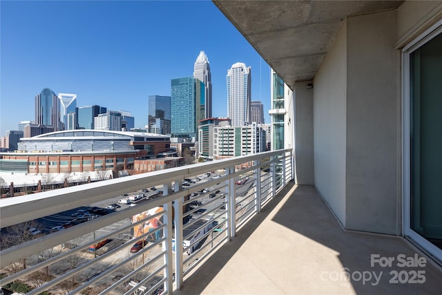 balcony featuring a city view