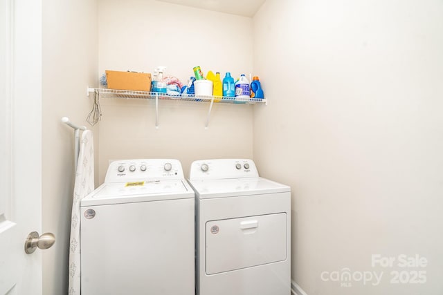 laundry area featuring separate washer and dryer