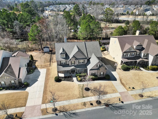 bird's eye view featuring a residential view