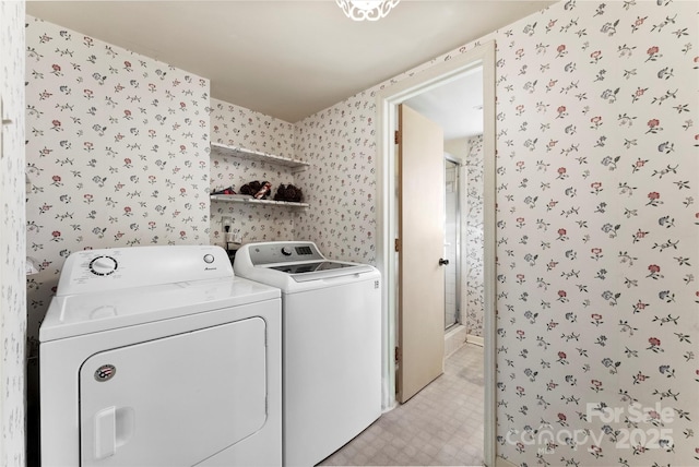 laundry area featuring washer and clothes dryer