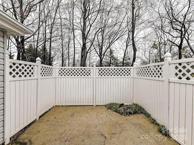 view of patio featuring a fenced backyard