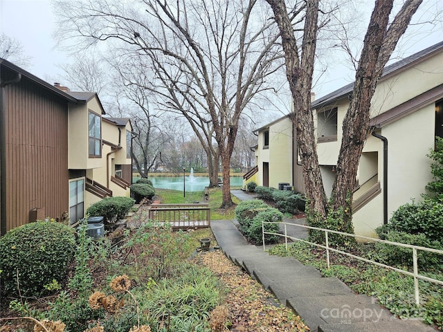 view of community featuring a water view