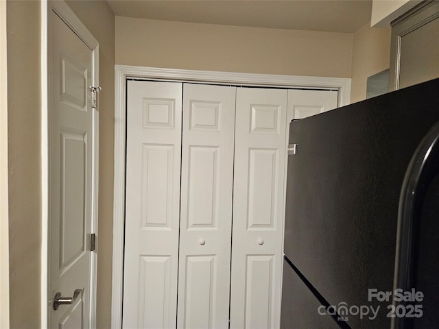 room details with black fridge