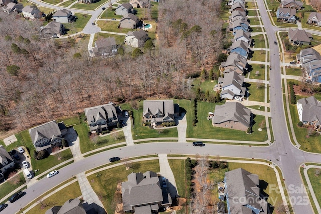 bird's eye view with a residential view