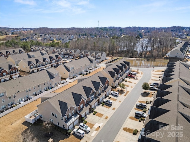 drone / aerial view with a residential view