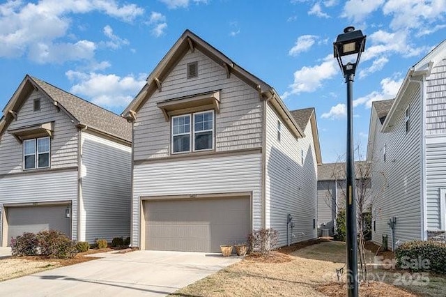 view of front of house with a garage