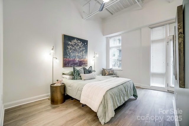 bedroom featuring hardwood / wood-style flooring