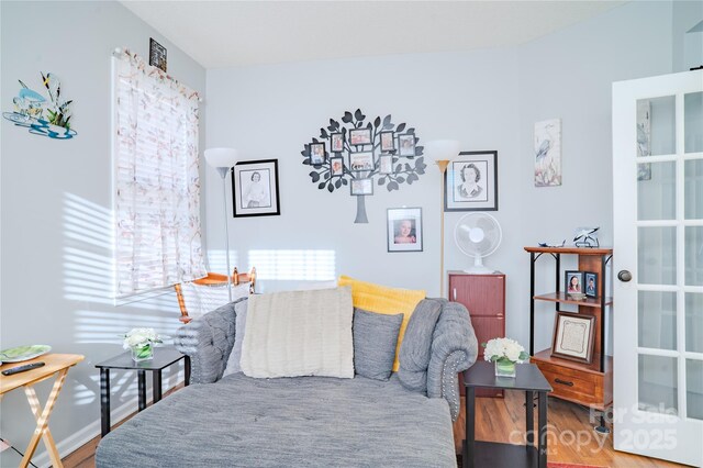 bedroom featuring wood finished floors