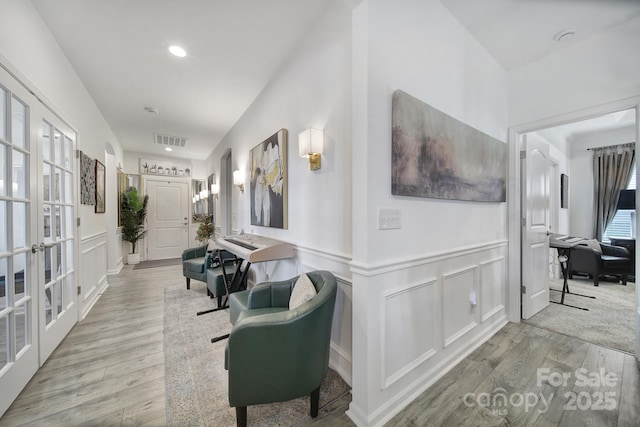 5239 Admirals Lndg, Lancaster, SC 29720 - corridor featuring light wood-type flooring and french doors