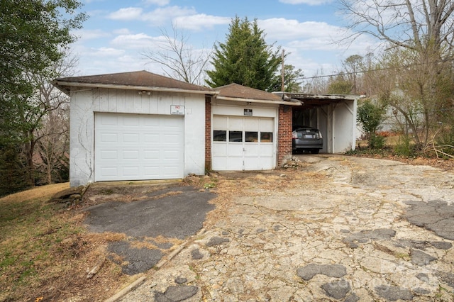 view of garage