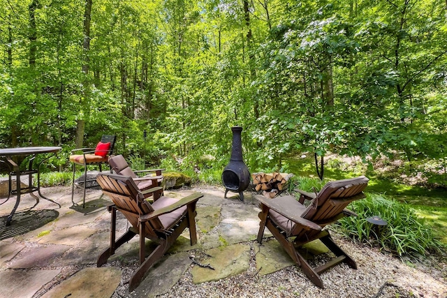 33 Cammies Way, Old Fort, NC 28762 - view of patio featuring a wooded view