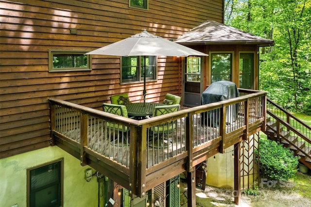 33 Cammies Way, Old Fort, NC 28762 - wooden terrace with stairway