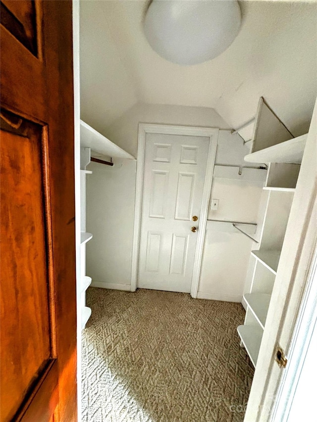 spacious closet featuring lofted ceiling