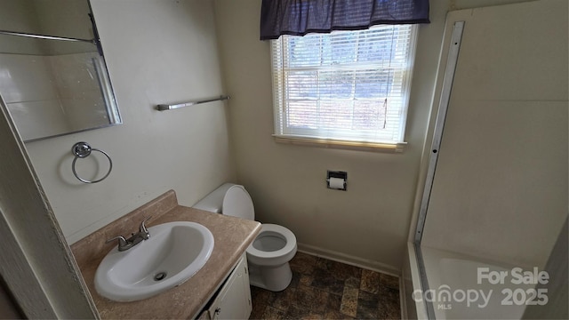509 California Cir, York, SC 29745 - bathroom featuring vanity, toilet, and a shower