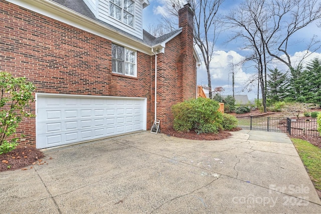 view of home's exterior with a garage