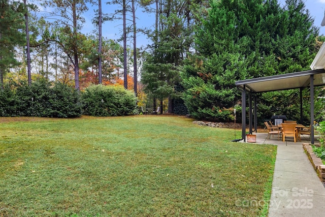 view of yard with a patio