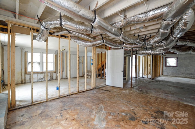 basement featuring a wealth of natural light