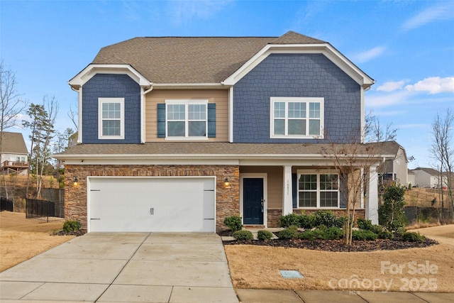 view of front of house featuring a garage