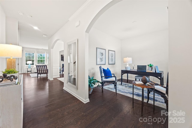 interior space featuring dark hardwood / wood-style flooring