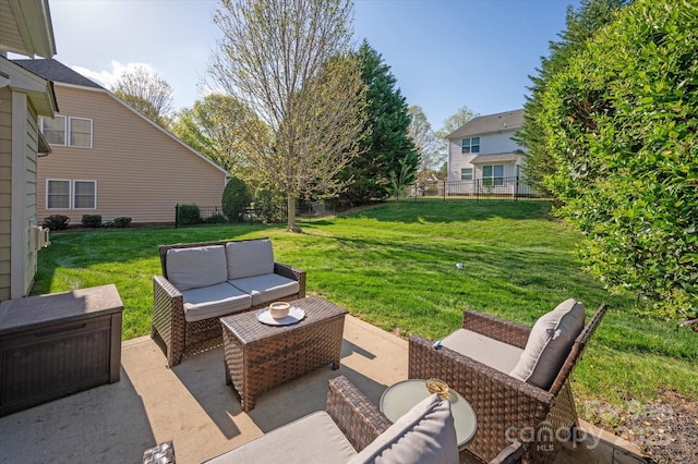 3216 Bridgewick Rd, Waxhaw, NC 28173 - view of patio with an outdoor hangout area and fence