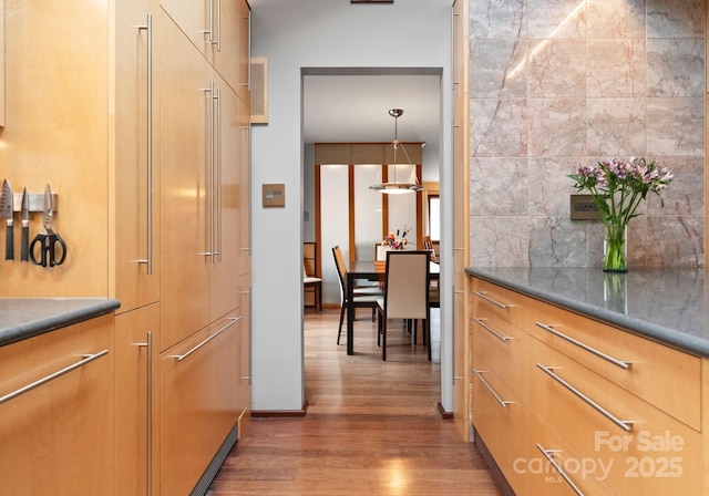 hallway featuring wood finished floors