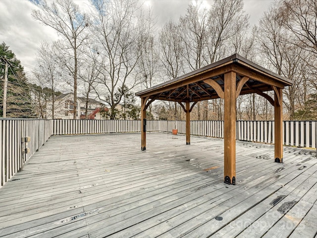 deck featuring a gazebo