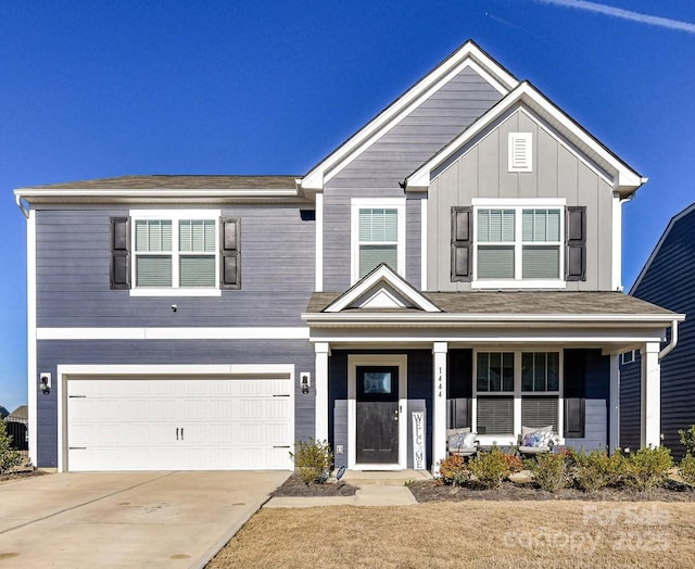 view of front facade with a garage