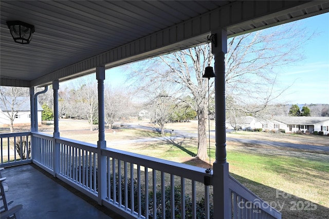 deck featuring covered porch