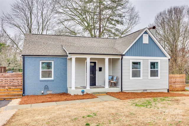 view of front of property with a porch