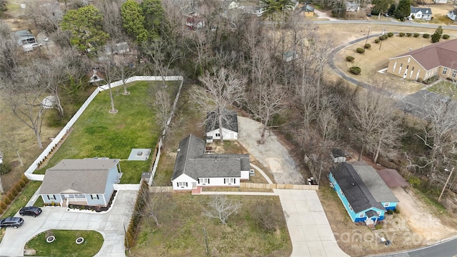 aerial view featuring a residential view