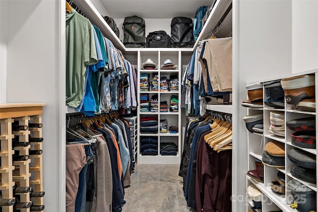 view of walk in closet