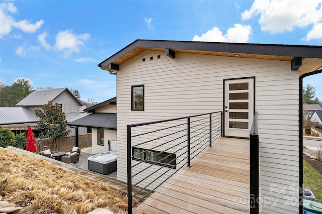 exterior space with a patio area, outdoor lounge area, and fence