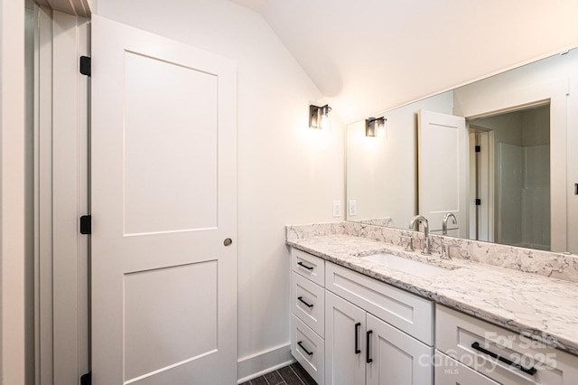 0 6th St NW, Hickory, NC 28601 - bathroom with vanity and lofted ceiling