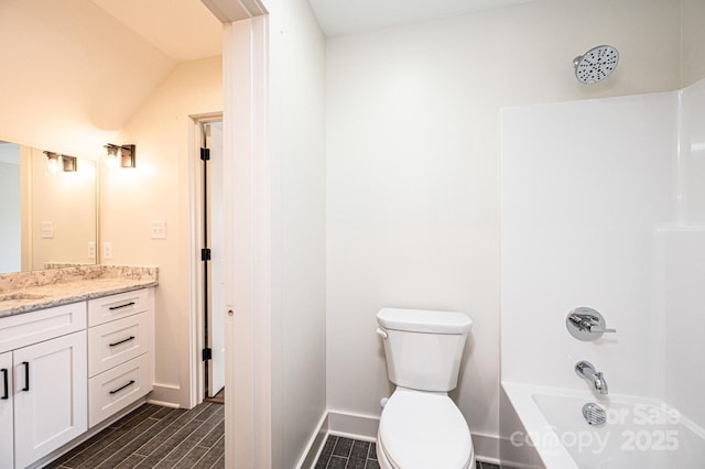 0 6th St NW, Hickory, NC 28601 - full bath with vanity, toilet, bathing tub / shower combination, and baseboards